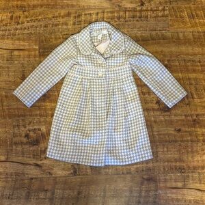 Toddler Pink and Gray Houndstooth Pea Coat